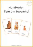 Vorschau - Stationenlernen - Handkarten Bauernhoftiere - Deckblatt