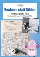 Vorschau - Arbeitsblätter - Dyskalkulie - Würfelspiel - Rechnen statt Zählen - Deckblatt