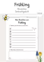 Vorschau - Arbeitsblätter - Frühling Akrostichon Gedicht - Deckblatt