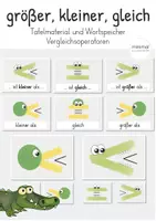 Vorschau - Präsentationen/Tafelbilder - größer kleiner gleich: Vergleichsoperatoren (Krokodil und Ente) - Deckblatt
