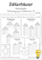 Vorschau - Arbeitsblätter - Bundle: Zahlenhäuser (Zahlzerlegung) Zahlenraum 10 - Seite 1