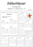 Vorschau - Arbeitsblätter - Zahlenhäuser: Addition (Zahlenraum 10) - Deckblatt