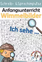 Vorschau - Arbeitsblätter - Ich sehe ... - Wimmelbilder - erstes Schreiben von Sätzen und Wörtern - Deckblatt