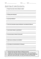Vorschau - Arbeitsblätter - AB mit Fragen zum Thema "Elefanten" + Lösungsblatt + Infografik - Deckblatt