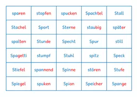 Vorschau - Spiele - Konsonantenhäufung. Leseteppich sp - st - Seite 3