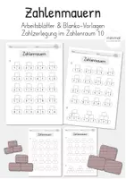 Vorschau - Arbeitsblätter - Zahlenmauer: Arbeitsblätter mit Blanko-Vorlagen - Deckblatt