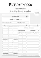 Vorschau - Anderer Materialtyp - Klassenkasse: Übersicht (Dokumentation) - Deckblatt