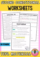 Vista previa - Hojas de trabajo - Second Conditional Worksheets / Segundo Condicional Hojas de Trabajo - Portada