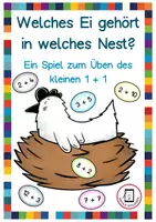 Vorschau - Spiele - Spiel zur Addition im Zahlenraum bis 20 - Welches Ei passt in welches Nest? - Deckblatt