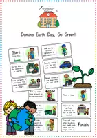 Vorschau - Spiele - *FREEBIE*: Go Green / Earth Day (Domino) - Englisch - Kl. 3/4 - Deckblatt