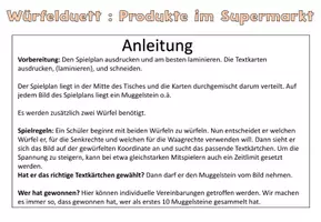 Vorschau - Spiele - Würfelduett mit Textkärtchen "Einkaufen im Supermarkt " DaZ / DaF / Deutsch - Seite 3