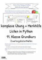 Vorschau - Arbeitsblätter - Übungen Listen in Python und Merkhilfe Funktionen - Deckblatt