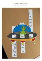 Vorschau - Anderer Materialtyp - Lesen mit dem Lese-Ufo - einfache Wörter - in kleine Silben zerlegt - gut lesen können - Deckblatt