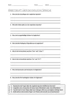 Vorschau - Arbeitsblätter - AB mit Fragen zum Thema "Englische Sprache" + Lösungsblatt - Deckblatt