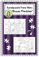 Vorschau - Mal- und Bastelvorlagen - Franz Marc: "Blaues Pferdchen" - Kunstwerk puzzeln - Deckblatt