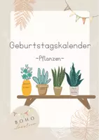 Vorschau - Poster - Geburtstagskalender Pflanzen im Boho-Stil - Deckblatt