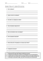 Vorschau - Arbeitsblätter - AB mit Fragen zum Thema "Epilepsie" + Lösungsblatt + Mindmap + Infografiken - Deckblatt