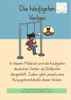 Vorschau - Spiele - Die häufigsten Verben - Plakate und Konjugationstabelle - Deckblatt