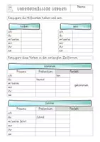 Vorschau - Arbeitsblätter - Unregelmässige Verben üben - Seite 1