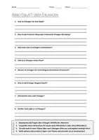 Vorschau - Arbeitsblätter - AB mit Fragen zum Thema "Erlangen" + Lösungsblatt - Deckblatt