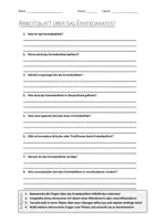 Vorschau - Arbeitsblätter - Lernposter + AB mit Fragen zum Thema "Erntedankfest" + Lösungsblatt + Mindmap + Infografik - Seite 1