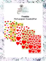 Vorschau - Mal- und Bastelvorlagen - Freebie: Motivpapier Herzen - Deckblatt