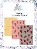 Vorschau - Mal- und Bastelvorlagen - Freebie: Motivpapier Sommer und Sommergrüße - Deckblatt