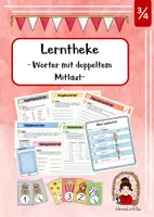 Vorschau - Arbeitsblätter - Lerntheke Wörter mit doppeltem Mitlaut - Deckblatt