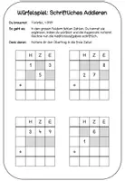 Vorschau - Arbeitsblätter - Freebie - Würfelspiel: Schriftliche Addition - Seite 1