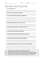 Vorschau - Arbeitsblätter - AB mit Fragen zum Thema "Alfred Escher" + Lösungsblatt + Mindmap - Deckblatt