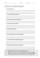 Vorschau - Arbeitsblätter - AB mit Fragen zum Thema "Esperanto" + Lösungsblatt + Infografik - Deckblatt
