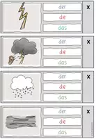 Vorschau - Stationenlernen - WETTER Klammerkarten lesen/ Daz - Seite 1