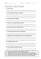 Vorschau - Arbeitsblätter - AB mit Fragen zum Thema "Euro" + Lösungsblatt + Mindmap + Infografik - Deckblatt
