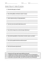 Vorschau - Arbeitsblätter - AB mit Fragen zum Thema "Europa" + Lösungsblatt + Infografik - Deckblatt