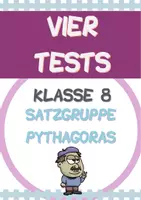 Vorschau - Test - Vier Tests (inkl. Lösungen) - Klasse 8 (Satzgruppe des Pythagoras) - Deckblatt