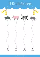 Vorschau - Arbeitsblätter - Schneideübungen Tiere - Motorikschulung & Feinmotorik - Vorschule und Klasse 1 - Seite 3