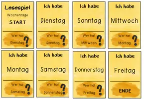 Vorschau - Spiele - Lesespiel - Wochentage - Seite 1