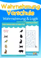 Vorschau - Arbeitsblätter - Wahrnehmung und Logik Tiere - Wahrnehmungsübungen Kita Vorschule - Deckblatt