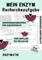 Vorschau - Arbeitsblätter - ABs Rechercheaufgabe Mein Enzym - Deckblatt