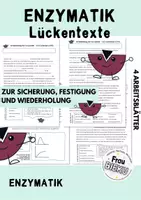 Vorschau - Arbeitsblätter - Lückentexte Enzymatik Festigung und Wiederholung - Deckblatt