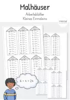Vorschau - Arbeitsblätter - Einmaleins: Malhäuser (Arbeitsblätter) - Deckblatt