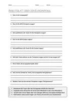 Vorschau - Arbeitsblätter - AB mit Fragen zum Thema "Europapokal" + Lösungsblatt - Deckblatt