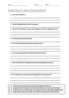 Vorschau - Arbeitsblätter - AB mit Fragen zum Thema "Europarat" + Lösungsblatt + Mindmap + Infografik - Deckblatt