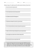Vorschau - Arbeitsblätter - Lernposter + AB mit Fragen zum Thema "Eurovision Song Contest" + Lösungsblatt + Mindmap + Infografik - Seite 1