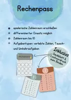 Vorschau - Arbeitsblätter - Rechenpass 1. Klasse, DaZ, Lernschwierigkeiten - Deckblatt