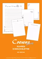 Vorschau - Mal- und Bastelvorlagen - kinder.kunst.klasse - KREATIV-VORLAGE - Schmuckblätter mit Lineatur "Crown funny" schwarz/weiß - Deckblatt