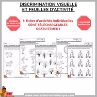 Aperçu - Jeux - OFFERT - DISCRIMINATION VISUELLE ET FEUILLES D'ACTIVITÉ - Page de couverture