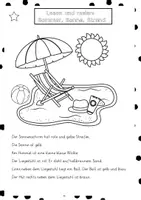 Vorschau - Arbeitsblätter - Lesen und malen: Sommer - 3-fach differenziert - Seite 1