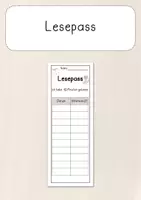 Vorschau - Arbeitsblätter - Lesepass (Bücherwurm/Leseraupe) - Deckblatt