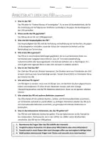 Vorschau - Arbeitsblätter - AB mit Fragen zum Thema "FBI" + Lösungsblatt - Seite 1